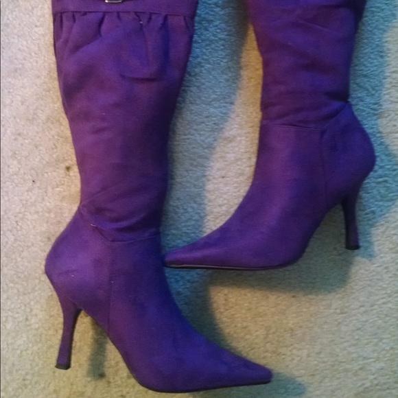 purple knee boots